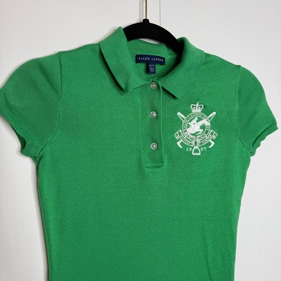 Ralph Lauren Hunter Jumper Equestrian Tennis Knit Polo Dress Green - Picture 2 of 10